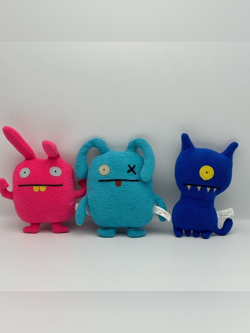 Uglydoll Lot of 3 Plush Stuffed Toys Ox(2004), Wippy (2010)and Uglydog (2003) 8”